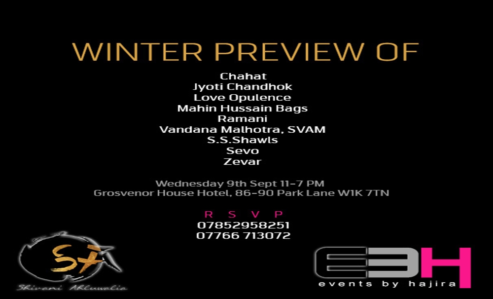 Crème of South Asian Fashion and Lifestyle Collections presented at Winter Preview