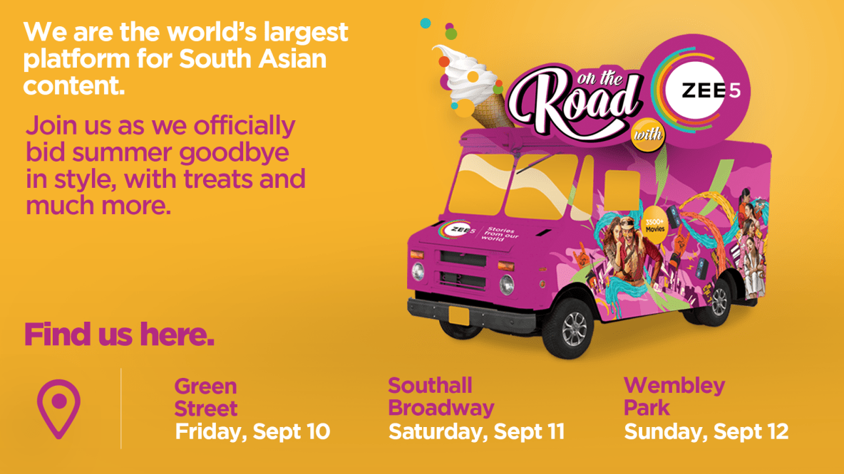 ZEE5 GLOBAL’s ‘ON THE ROAD’ Campaign To Serve Up Ice Cream And South Asian Entertainment In London