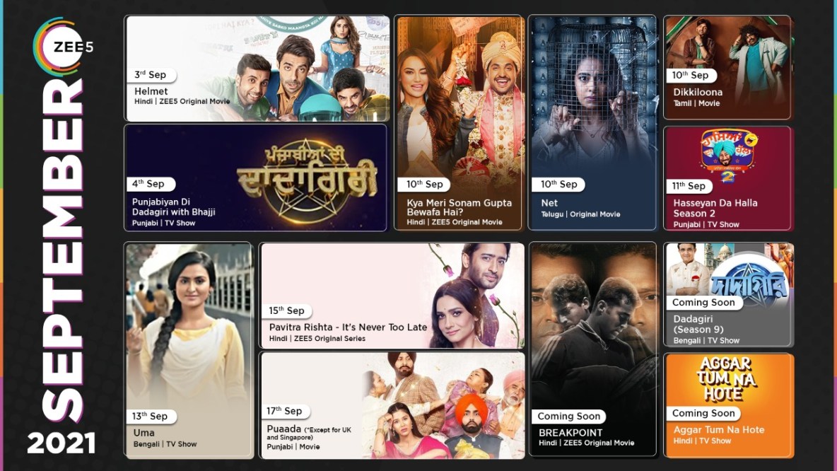 ZEE5 GLOBAL To Stream Pavitra Rishta – It’s Never Too Late, Puaada Dikkiloona And More This September