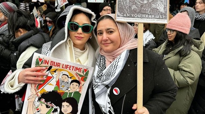 Melissa Barrera, Indya Moore join pro-Palestinian protest during Sundance