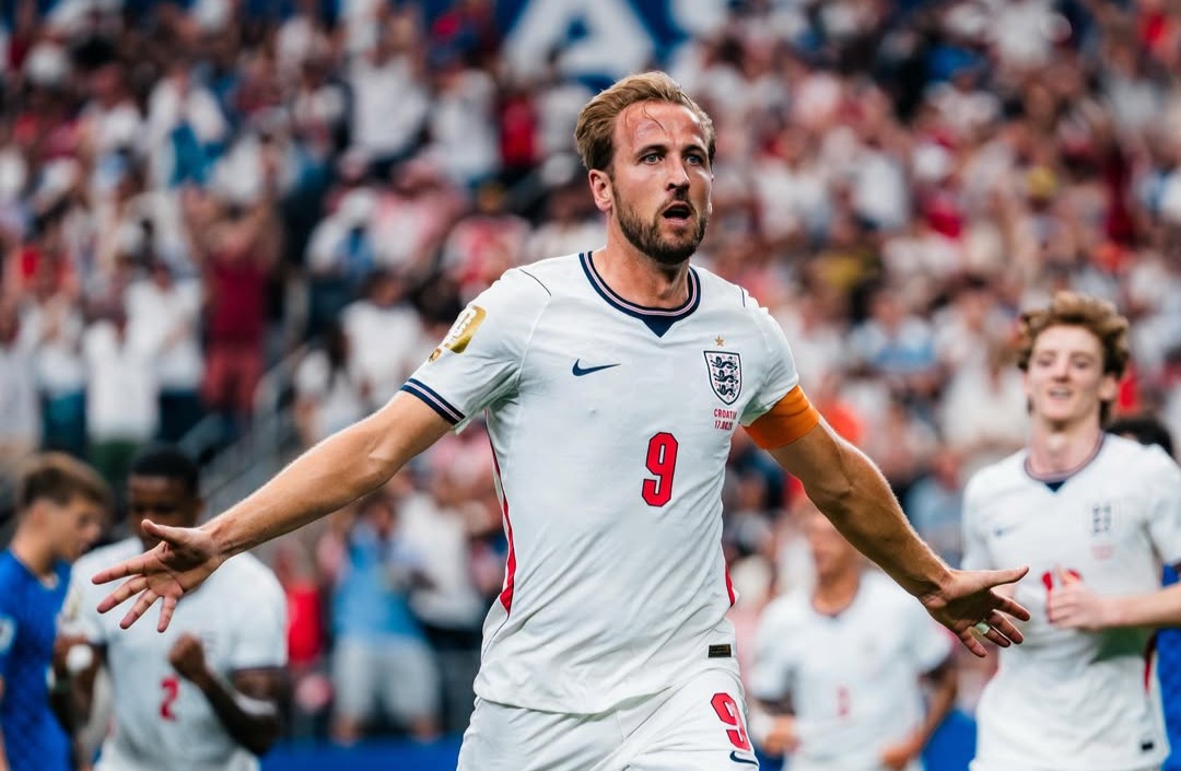 Harry Kane celebrating his goal in England vs Croatia at FIFA World Cup 2026
